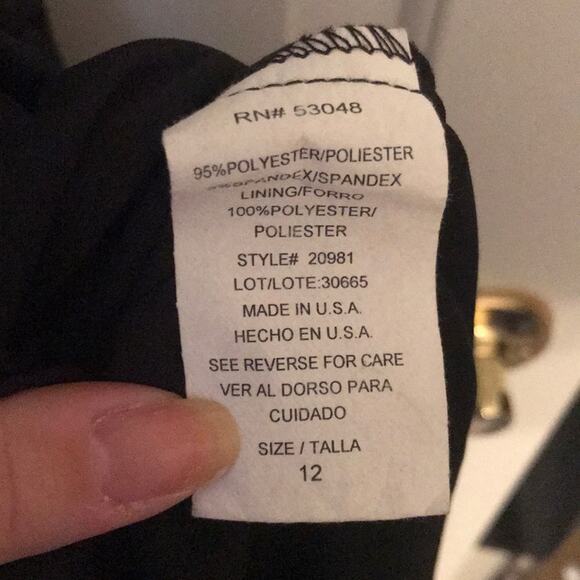 Nightway black sequin evening dress ruffled Large VINTAGE - Picture 11 of 13